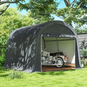 Outsunny 10' x 10' Outdoor Storage Tent, Heavy Duty and Waterproof Portable Shed for Bike, Motorcycle & Garden Tools - Image 7