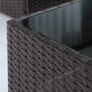 Outsunny 7 Pieces Patio Sofa Outdoor Wicker Sectional Patio Furniture, Dark Brown & Beige - Image 9