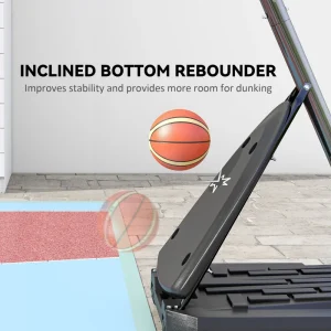 Soozier Outdoor Portable Basketball Hoop and Stand with Backboard Weighted Base Wheels, 115.4"-137.8" Height Adjustable - Image 7