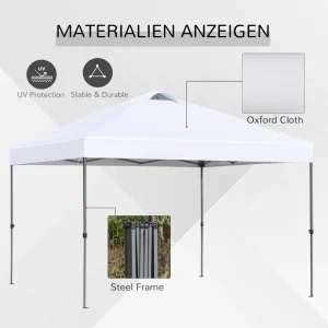 Outsunny 10' x 10' Pop Up Canopy Tent with Airy Top Vents and Wheeled Carry Bag for Outdoor, Garden, Patio, White - Image 9