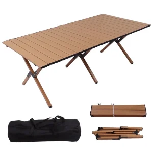 Foldable Folding Table for outdoor Medium - Brown - Image 1