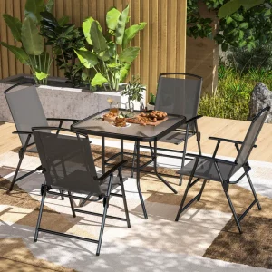 Folding Garden Chair Garden Furniture Chairs Dining Chairs Foldable Assembly Free Chair Made for Patio Balcony Outdoor Camping - Image 1
