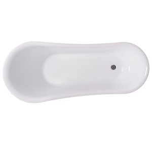 White 63" clawfoot bath with chrome or Black accents - Image 5