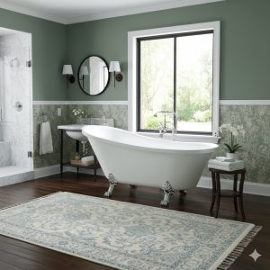 White 63" clawfoot bath with chrome or Black accents - Image 2