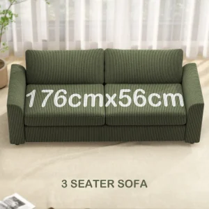 HOMCOM 3 Seater Sofa, 83.5" Modern Upholstered Couch with Pocket Spring and 2 Scatter Cushions for Living Room, Green - Image 4