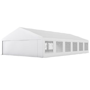 Outsunny 20' x 40' Party Tent Outdoor Canopy Tent with Removable Sidewalls, 12 Windows for Parties, Wedding, Events, BBQ, White - Image 5