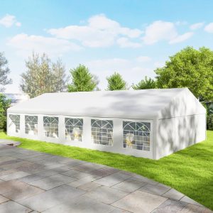 Outsunny 20' x 40' Party Tent Outdoor Canopy Tent with Removable Sidewalls, 12 Windows for Parties, Wedding, Events, BBQ, White - Image 2