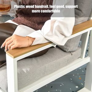 Aluminum 4 Pcs Garden Conversation Sofa Set Outdoor Furniture Seating Group Sofas Ready to Ship Luxury Patio Leisure Garden Sets - Image 7