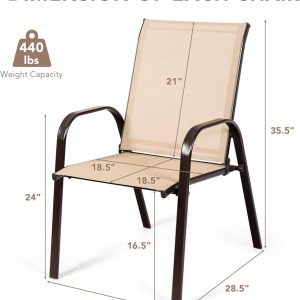 Mix & Match Sling Patio Dining Stack Chair - Image 3