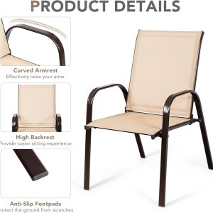 Mix & Match Sling Patio Dining Stack Chair - Image 6