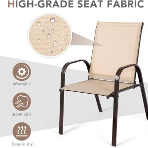Mix & Match Sling Patio Dining Stack Chair - Image 7