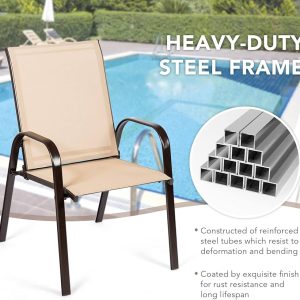 Mix & Match Sling Patio Dining Stack Chair - Image 8