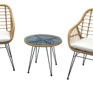 SAFAVIEH Outdoor Collection Alton Brown/White 3 Piece Lounge Set - Image 5