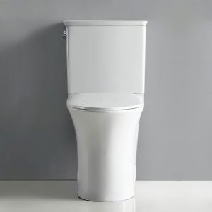 One-piece toilet with elongated bowl - Image 1