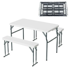 3pcs Camp Table and Bench set, Beer table/camping set (1 table and 2 stools) - Image 1