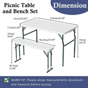 3pcs Camp Table and Bench set, Beer table/camping set (1 table and 2 stools) - Image 2