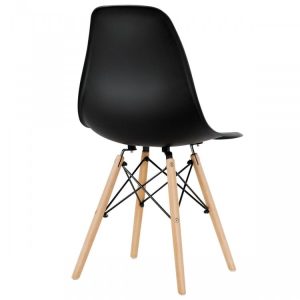 Eiffel Dining Chairs - Modern Dining Chair with Wood Legs - 17 inch Dining Chairs of Plastic seat - Image 3