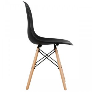 Eiffel Dining Chairs - Modern Dining Chair with Wood Legs - 17 inch Dining Chairs of Plastic seat - Image 4