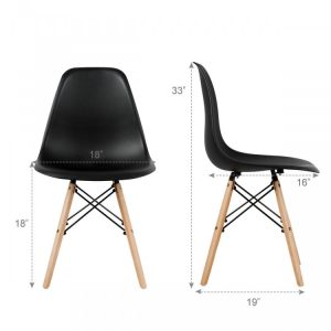 Eiffel Dining Chairs - Modern Dining Chair with Wood Legs - 17 inch Dining Chairs of Plastic seat - Image 5
