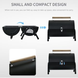 Portable Charcoal Grill, Tabletop Outdoor Barbecue Smoker, Small BBQ Grill for Outdoor Cooking Backyard Camping Picnics Beach GREEN - Image 7