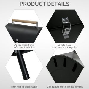 Portable Charcoal Grill, Tabletop Outdoor Barbecue Smoker, Small BBQ Grill for Outdoor Cooking Backyard Camping Picnics Beach GREEN - Image 5