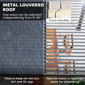 Outsunny 10' x 10' Louvered Pergola with Adjustable Metal Roof and Aluminum Frame, Outdoor Hardtop Gazebo with Drainage System - Image 8