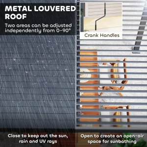 Outsunny 10' x 13' Louvered Pergola with Adjustable Metal Roof and Aluminum Frame, Outdoor Hardtop Gazebo with Drainage System - Image 7