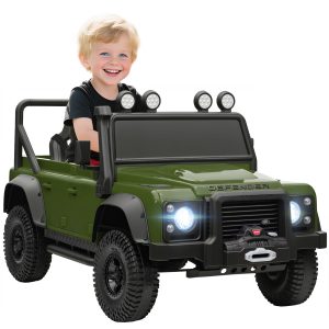 Qaba Land Rover Licensed Kids Ride on Truck with Remote Control, Spring Suspension, LED Lights, 3 Speed, Dark Green - Image 11