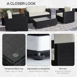 Modern 4-piece detachable outdoor furniture set offers stylish and comfortable - Image 7
