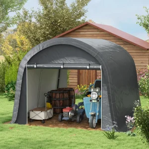 Outsunny 10' x 10' Outdoor Storage Tent, Heavy Duty and Waterproof Portable Shed for Bike, Motorcycle & Garden Tools - Image 2