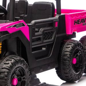 Qaba 24V 4WD Kids Ride On Truck with 6 Wheels Electric Ride On Car with Remote, Dump Bed for 3-8 Years, Pink - Image 13