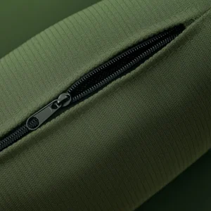 Modern Accent Chair, Upholstered Armchair with Solid Wood Legs and Lumbar Pillow for Living Room, Green - Image 9