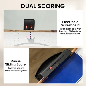Soozier 61" Air Hockey Table, Arcade Game Table with LED Scoreboard and Manual Scorers, Pushers, Pucks - Image 8