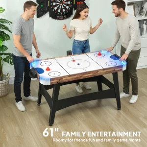 Soozier 61" Air Hockey Table, Arcade Game Table with LED Scoreboard and Manual Scorers, Pushers, Pucks - Image 5