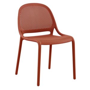 Corriveau Essentials Summer Striped Chair with Arms in Coral - Image 1
