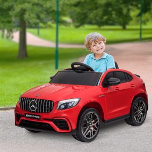 Aosom 12V/7AH Kids Ride on Car, Mercedes Benz AMG GLC63S Coupe, Electric Car with Remote Control, Handle, 2 Speed, with Music, Electric Light, Easy to Move, Red - Image 1