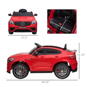 Aosom 12V/7AH Kids Ride on Car, Mercedes Benz AMG GLC63S Coupe, Electric Car with Remote Control, Handle, 2 Speed, with Music, Electric Light, Easy to Move, Red - Image 13