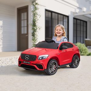 Aosom 12V/7AH Kids Ride on Car, Mercedes Benz AMG GLC63S Coupe, Electric Car with Remote Control, Handle, 2 Speed, with Music, Electric Light, Easy to Move, Red - Image 18