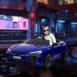 Aosom 12V Audi RS e-tron GT Licensed Kids Ride on Car, Battery Powered Electric Car with Remote Control, Navy Blue - Image 1