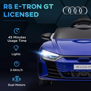 Aosom 12V Audi RS e-tron GT Licensed Kids Ride on Car, Battery Powered Electric Car with Remote Control, Navy Blue - Image 17
