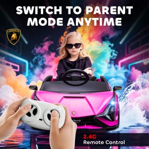 Aosom Compatible 12V Battery-powered Kids Electric Ride On Car Toy with Parental Remote Control Music Lights MP3 for 3-5 Years Old Pink - Image 5