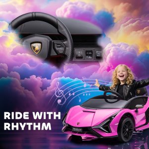 Aosom Compatible 12V Battery-powered Kids Electric Ride On Car Toy with Parental Remote Control Music Lights MP3 for 3-5 Years Old Pink - Image 7