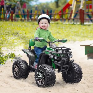 Aosom Kids Ride-on Car, 12V/10AH Four Wheeler Kids ATV, Battery Powered Off-Road Quad with MP3, Headlights, Suspension, 1.8-5 mph, Green - Image 1