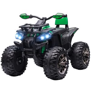 Aosom Kids Ride-on Car, 12V/10AH Four Wheeler Kids ATV, Battery Powered Off-Road Quad with MP3, Headlights, Suspension, 1.8-5 mph, Green - Image 2