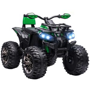 Aosom Kids Ride-on Car, 12V/10AH Four Wheeler Kids ATV, Battery Powered Off-Road Quad with MP3, Headlights, Suspension, 1.8-5 mph, Green - Image 11