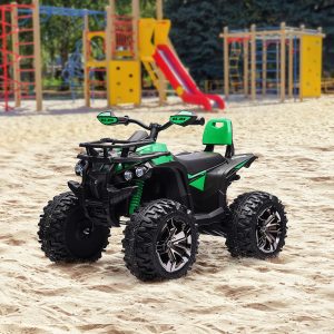 Aosom Kids Ride-on Car, 12V/10AH Four Wheeler Kids ATV, Battery Powered Off-Road Quad with MP3, Headlights, Suspension, 1.8-5 mph, Green - Image 8