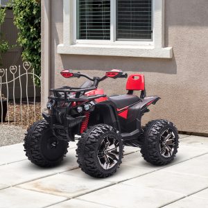 Aosom Kids Ride-on Car, 12V/10AH Four Wheeler Kids ATV, Battery Powered Off-Road Quad with MP3, Headlights, Suspension, 1.8-5 mph, Red - Image 8