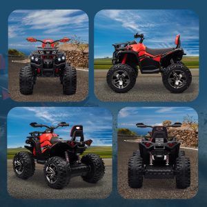 Aosom Kids Ride-on Car, 12V/10AH Four Wheeler Kids ATV, Battery Powered Off-Road Quad with MP3, Headlights, Suspension, 1.8-5 mph, Red - Image 10