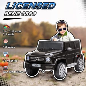 Aosom Mercedes Benz G500 Licensed 12V Kids Ride on Car with Remote Control, Music, Lights, MP3 for 37-96 months, Black - Image 5