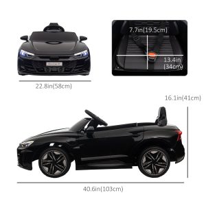 Aosom Ride-On Toy On Car with Remote Control, 12V 3.1 MPH Electric Ride for Kids w/ Suspension System, Horn Honking, Black - Image 3